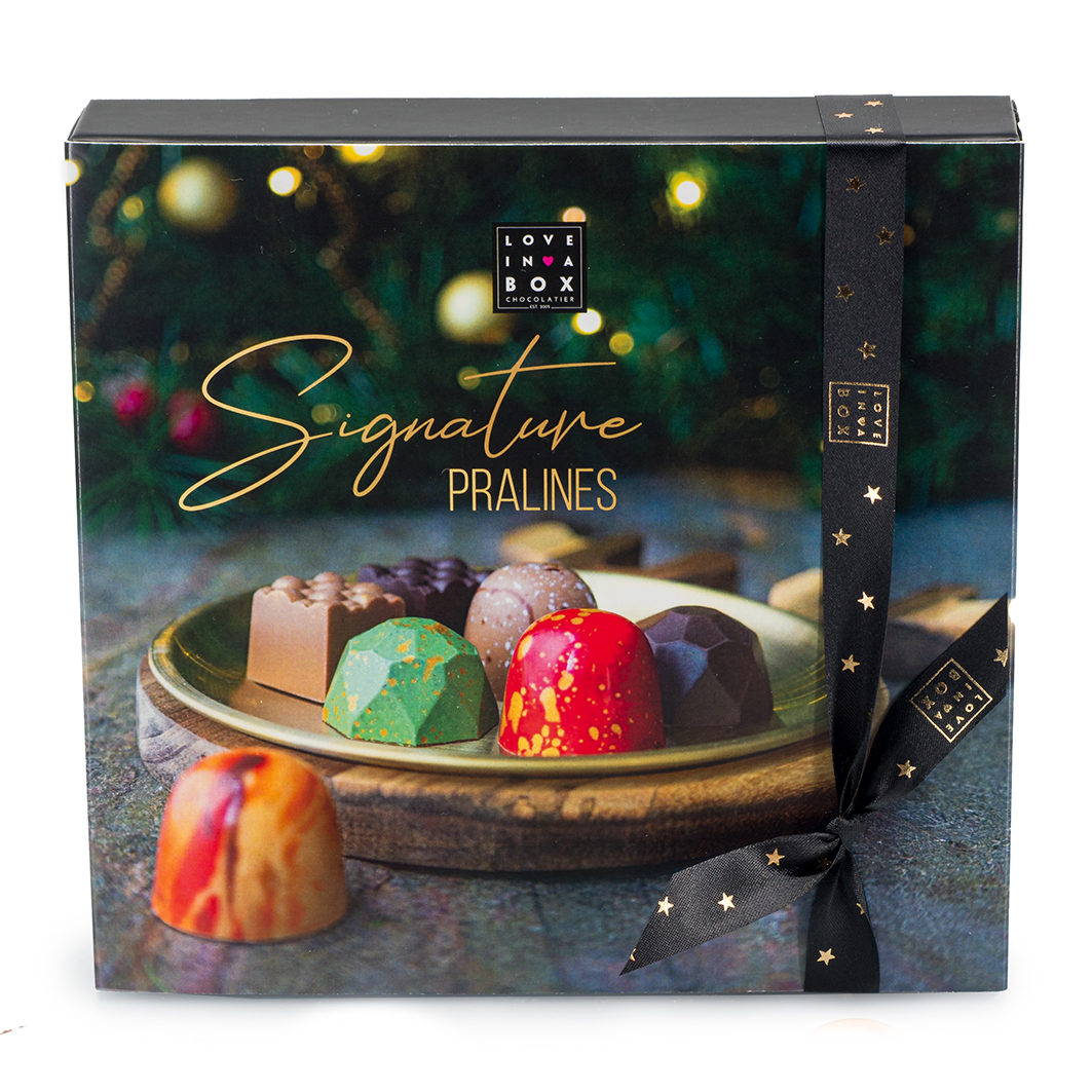 Kerstchocolade Luxe Chocolade Kerstbonbons "Signature Pralines" Gift Box - 25st