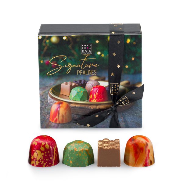 Kerstchocolade Luxe Chocolade Kerstbonbons "Signature Pralines" Gift Box - 9st