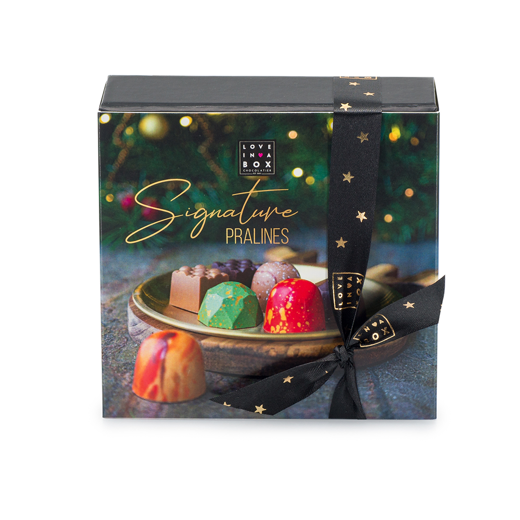 Kerstchocolade Luxe Chocolade Kerstbonbons "Signature Pralines" Gift Box - 9st