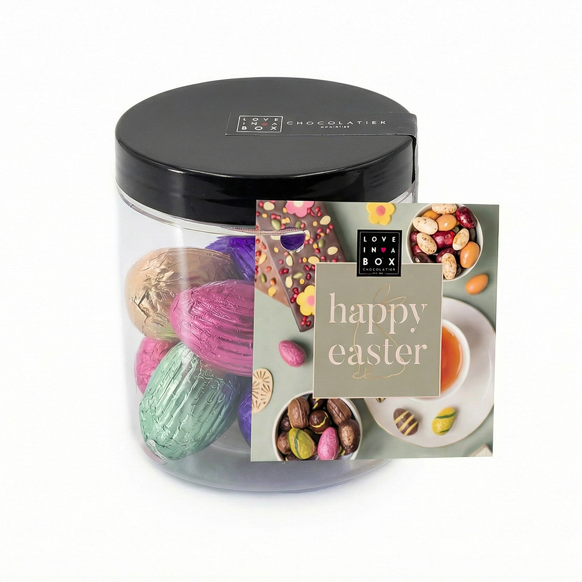 Paaschocolade Gevulde Folie Paaseitjes Mix in pot - 125g