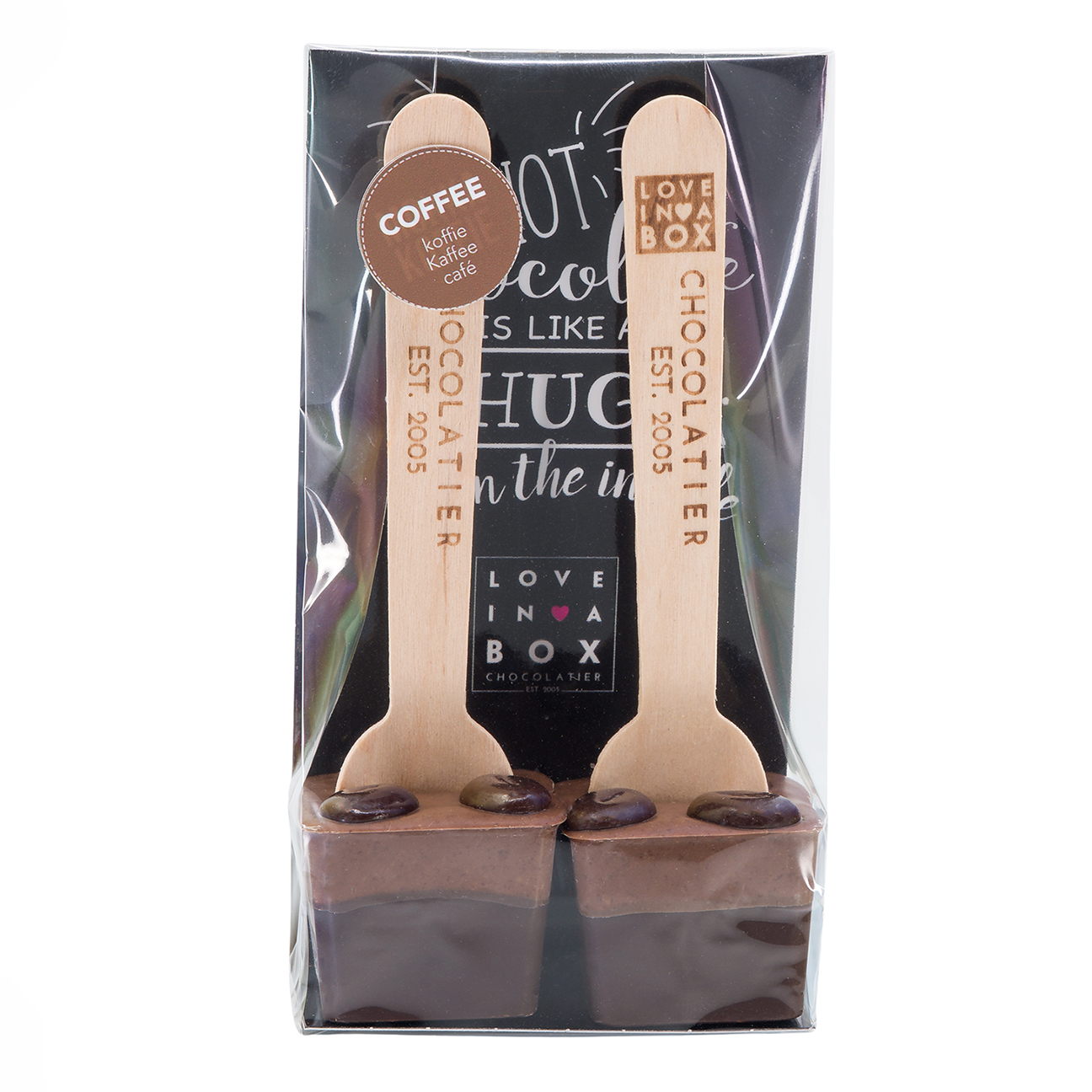Chocolade Spoons Koffie Puur - hot chocolate spoons - 2 st