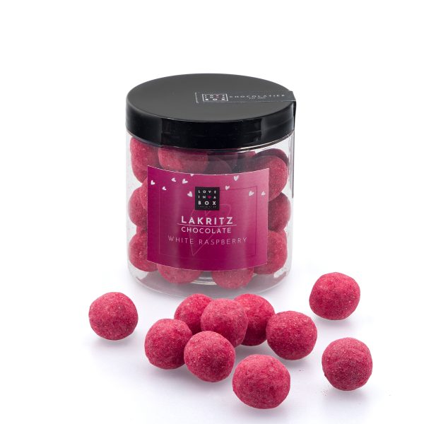 Valentijn Lakritz drop witte chocolade & framboos - 150g