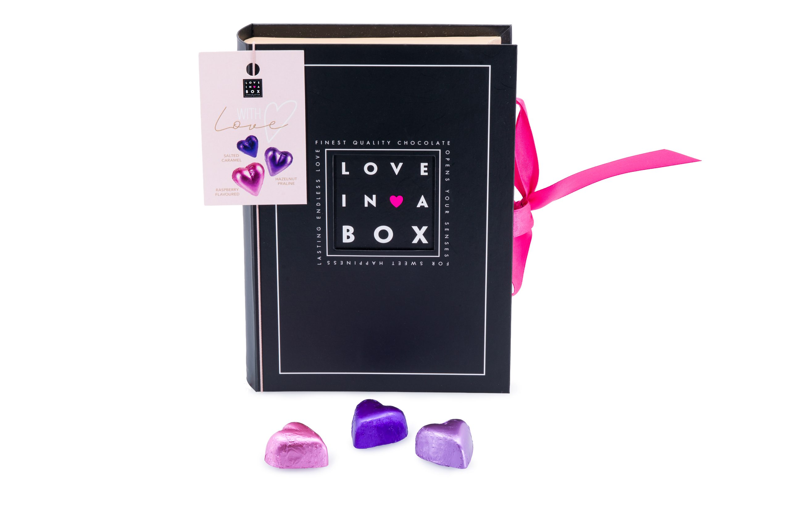 Luxe Chocolade Hart Bonbons Mix in Love Bookbox - 12st