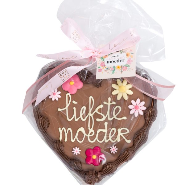 Moederdag Luxe XL Chocolade Hart "Liefste Moeder" Melk - 300gr