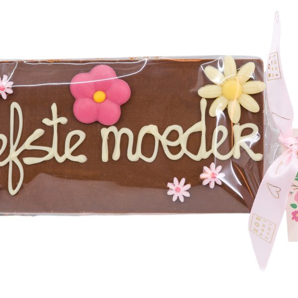 Moederdag Luxe Geschreven Chocolade Reep "Liefste Moeder" Melk