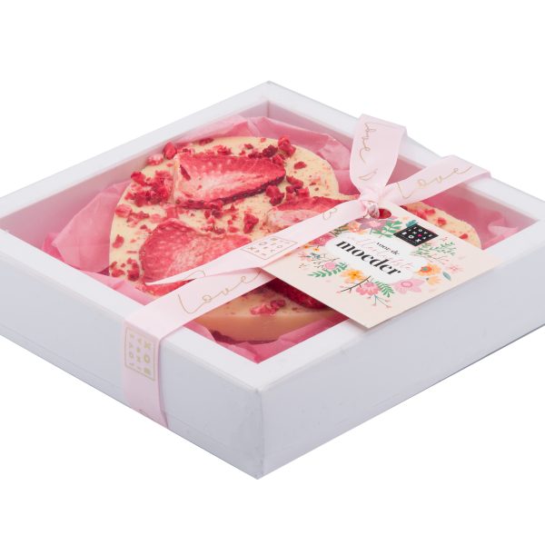 Moederdag Luxe Chocolade Hart Massief Wit - 110g