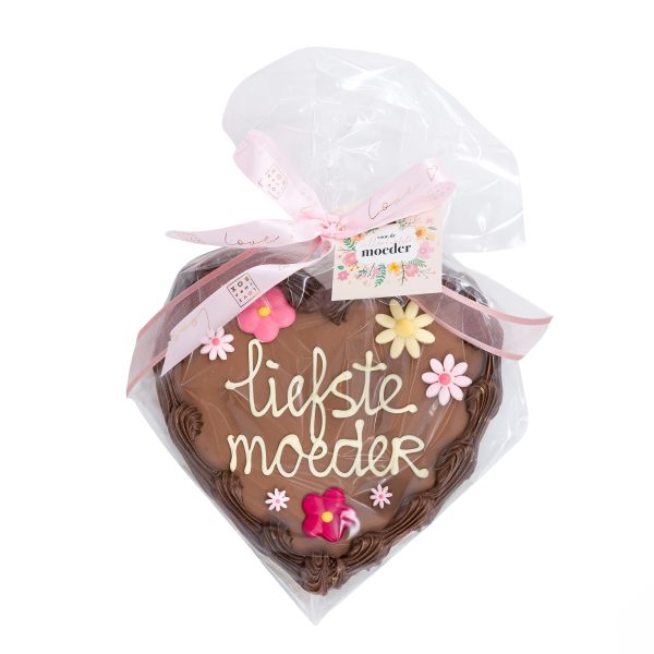 Moederdag Luxe XL Chocolade Hart "Liefste Moeder" Melk - 300gr