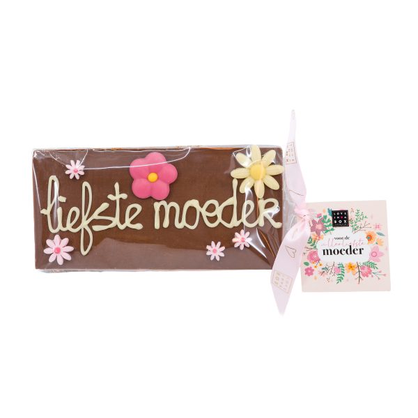 Moederdag Luxe Geschreven Chocolade Reep "Liefste Moeder" Melk