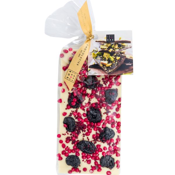 Luxe Chocolade Reep Kers & Framboos Wit- 100g
