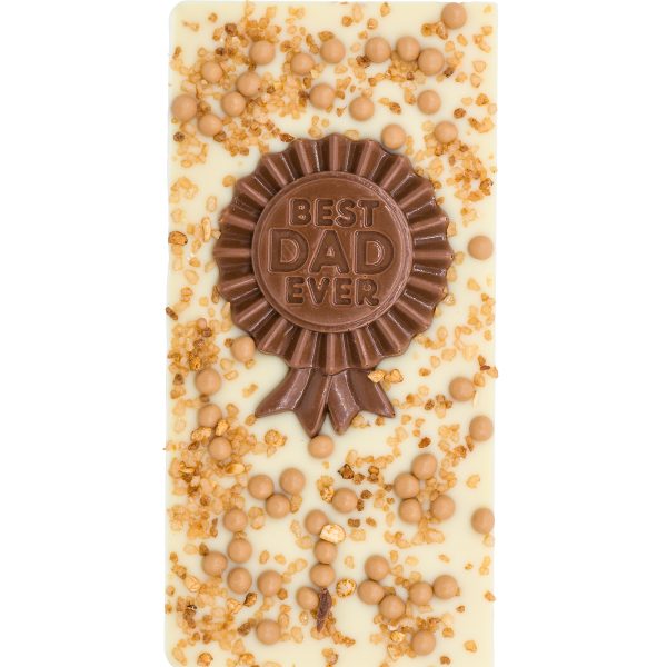 Vaderdag Luxe Chocoladereep Hazelnoot & Caramel Wit - Best Dad