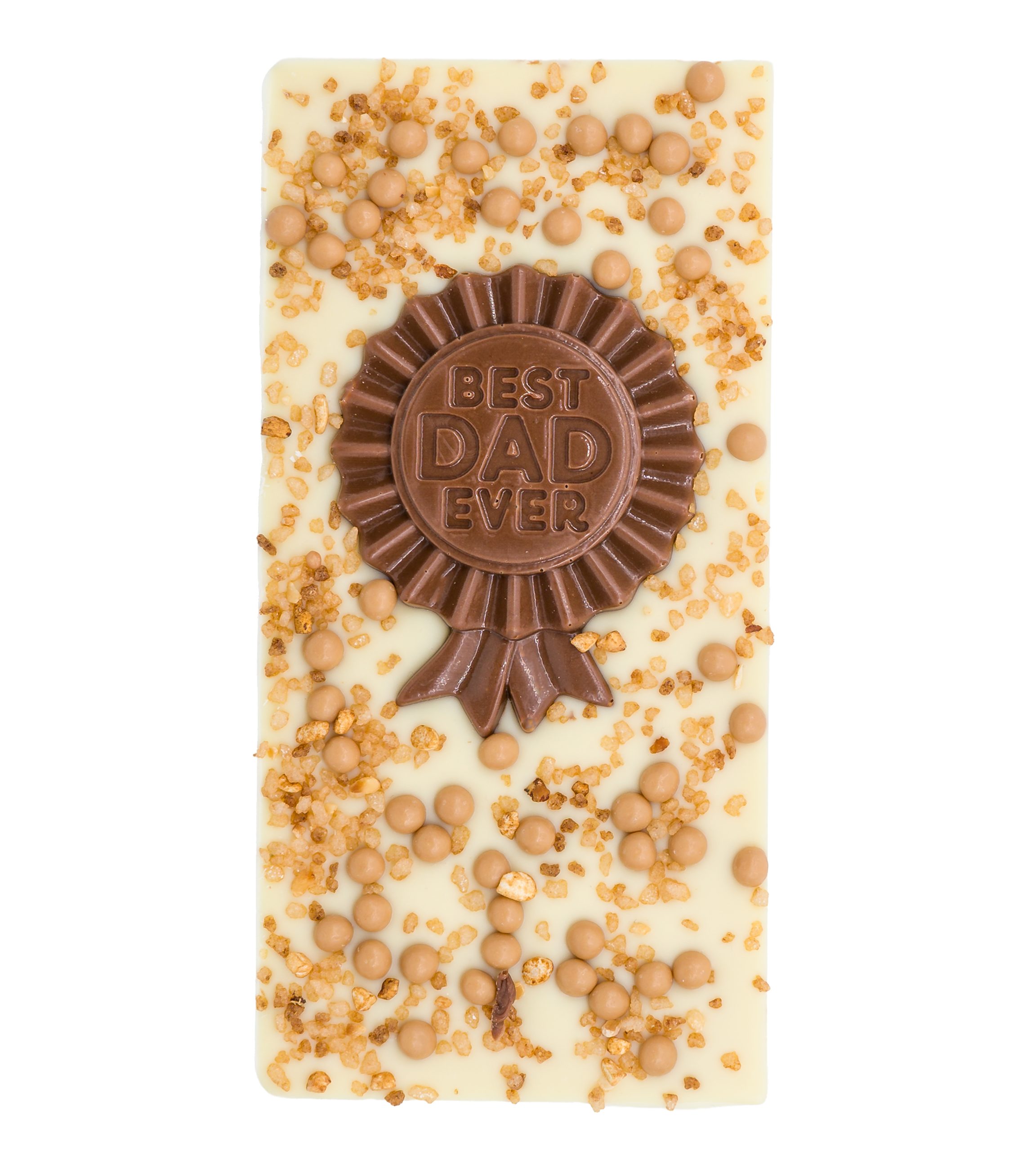 Vaderdag Luxe Chocoladereep Hazelnoot & Caramel Wit - Best Dad