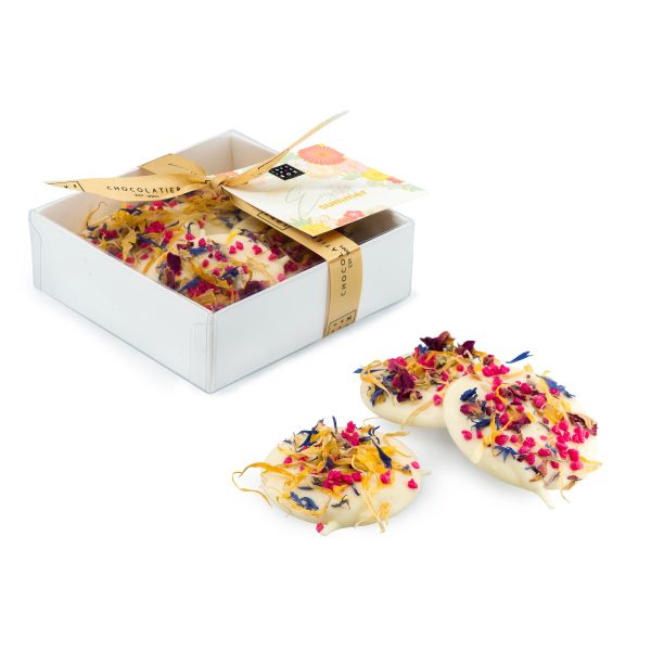 Luxe Zomer Chocolade Mendiants Bloemen Wit