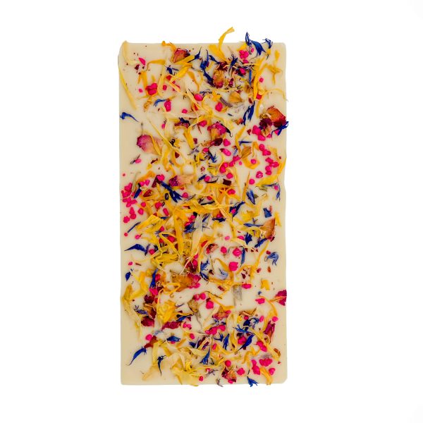 Luxe Zomer Chocoladereep Bloemen Wit - 100g
