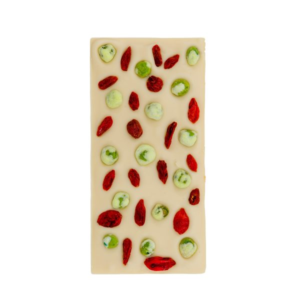 Luxe Zomer Chocoladereep Wasabinoten & Gojibessen Wit - 100g